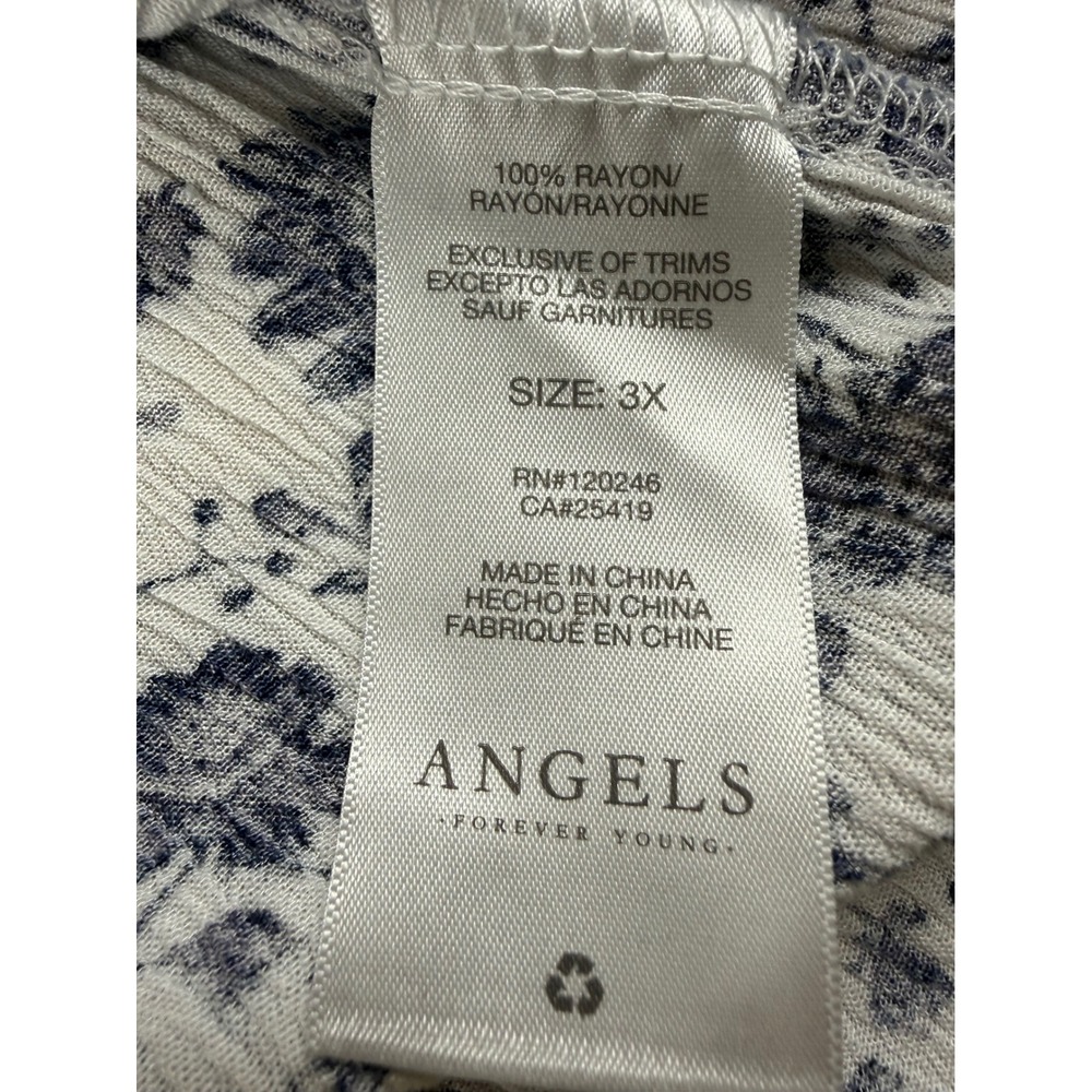 Cottagecore Floral Peasant Blouse Rayon Lace Detail 3X Angels Forever Young - Picture 6 of 8